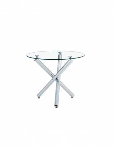 Mesa DESIREE NEW, cromada, cristal, 90 cms...