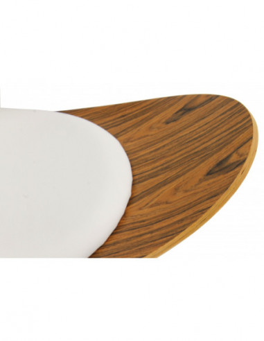 Sillón NORDIC (R), palo rosa, similpiel blanca