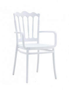 Sillón WEDDING, apilable, polipropileno blanco