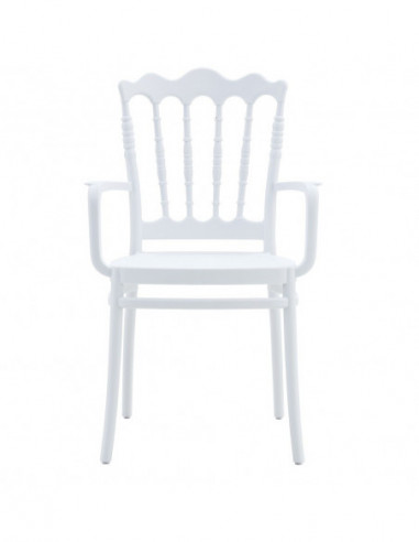 Sillón WEDDING, apilable, polipropileno blanco