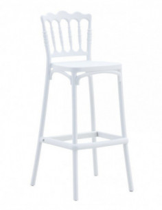 Taburete WEDDING, tratamiento anti UV, polipropileno blanco