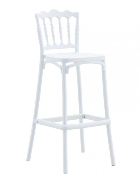 Taburete WEDDING, tratamiento anti UV, polipropileno blanco