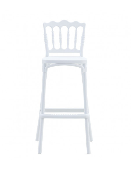 Taburete WEDDING, tratamiento anti UV, polipropileno blanco