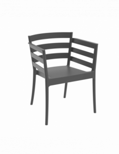 Sillón SALERNO, apilable, polipropileno antracita