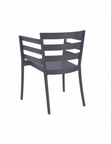 Sillón SALERNO, apilable, polipropileno antracita