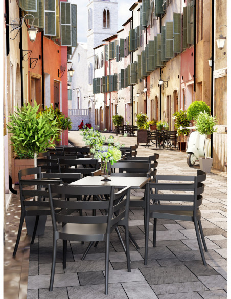 Sillón SALERNO, apilable, polipropileno antracita