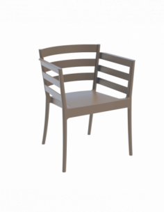 Sillón SALERNO, apilable, polipropileno marrón light