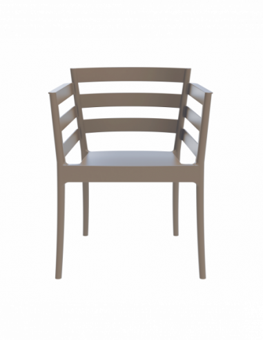 Sillón SALERNO, apilable, polipropileno marrón...