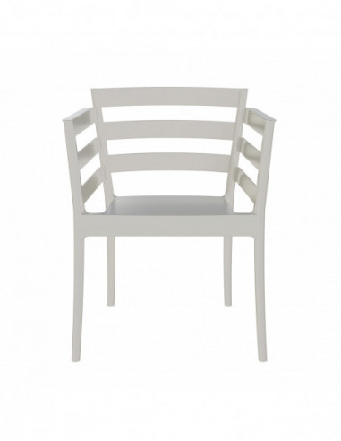 Sillón SALERNO, apilable, polipropileno gris...