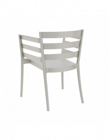 Sillón SALERNO, apilable, polipropileno gris...