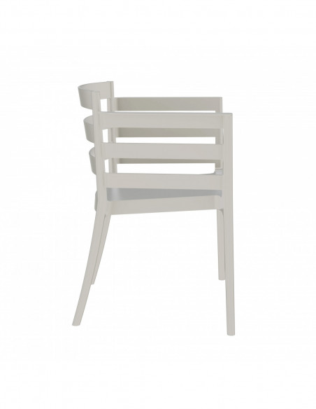 Sillón SALERNO, apilable, polipropileno gris pálido