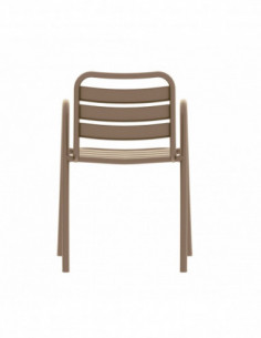 Sillón TROPICANA, apilable, polipropileno marrón light 2