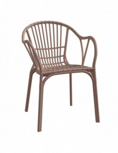 Sillón AMALFI, apilable, polipropileno marrón light