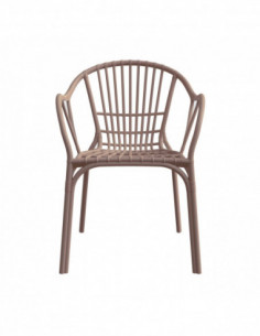 Sillón AMALFI, apilable, polipropileno marrón light 2