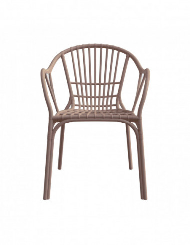 Sillón AMALFI, apilable, polipropileno marrón...