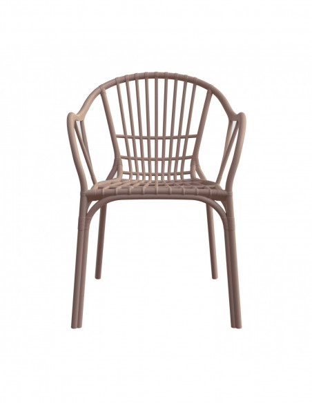 Sillón AMALFI, apilable, polipropileno marrón light