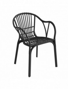 Sillón AMALFI, apilable, polipropileno antracita