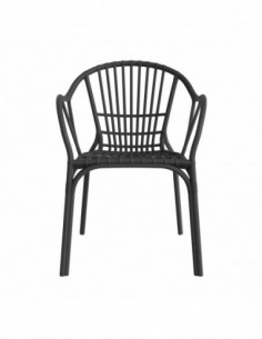 Sillón AMALFI, apilable, polipropileno antracita 2