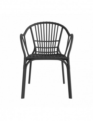 Sillón AMALFI, apilable, polipropileno antracita