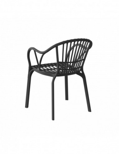 Sillón AMALFI, apilable, polipropileno antracita