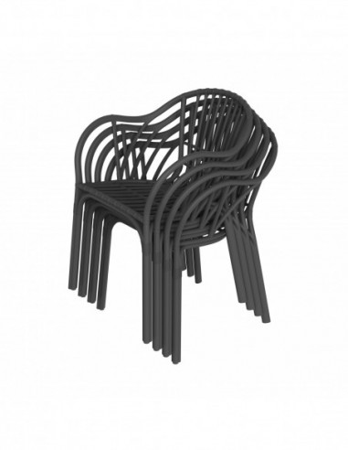 Sillón AMALFI, apilable, polipropileno antracita