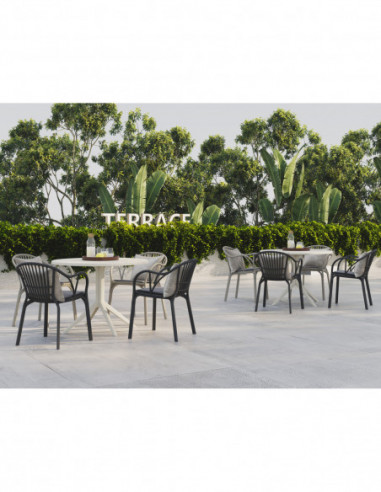 Sillón AMALFI, apilable, polipropileno antracita