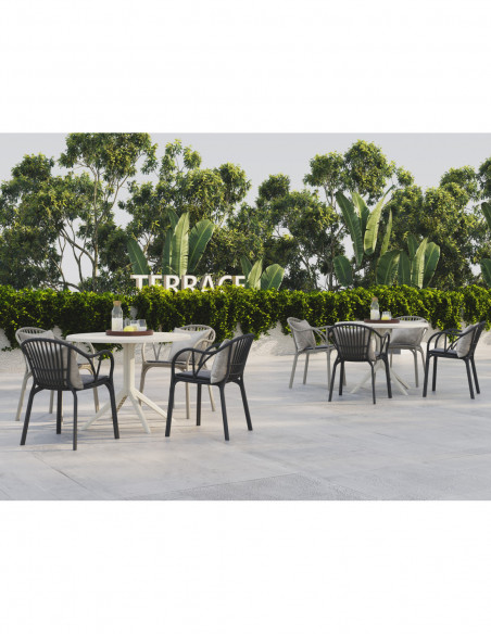 Sillón AMALFI, apilable, polipropileno antracita