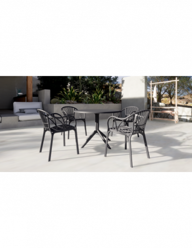 Sillón AMALFI, apilable, polipropileno antracita