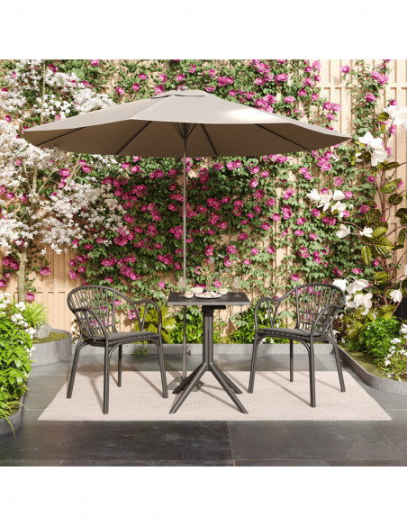 Sillón AMALFI, apilable, polipropileno antracita