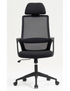 Sillón de oficina MARIO, alto, negro, malla y asiento negro 2