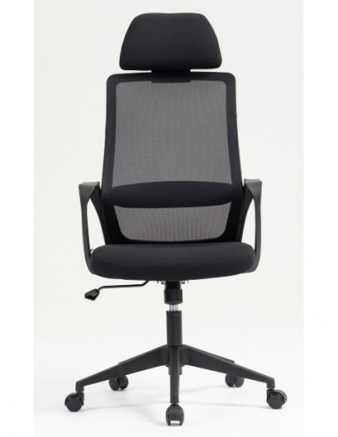 Sillón de oficina MARIO, alto, negro, malla y...