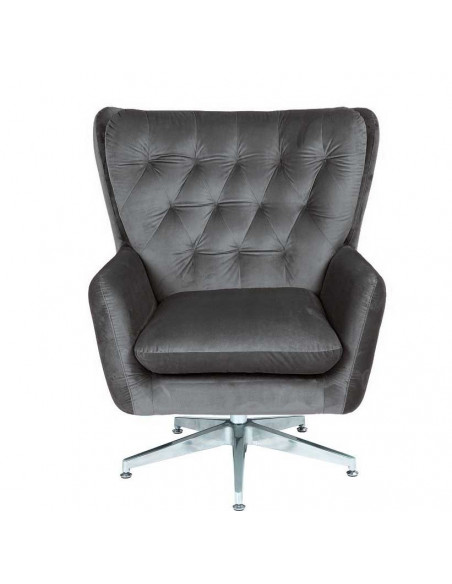 Sillón BÉCQUER, giratorio, regulable, tapizado velvet gris