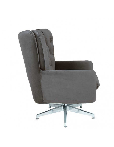Sillón BÉCQUER, giratorio, regulable, tapizado velvet gris