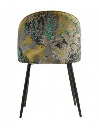 Silla PALM YELLOW, metal, tapizado velvet...