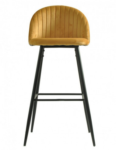 Taburete PALM YELLOW, metal, tapizado velvet...