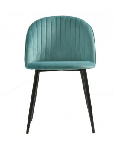 Silla PALM SKY BLUE, metal, tapizado velvet...