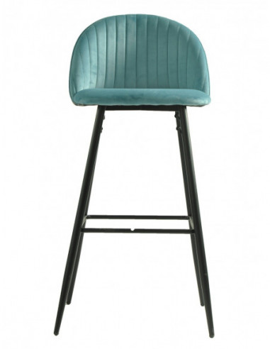 Taburete PALM SKY BLUE, metal, tapizado velvet...