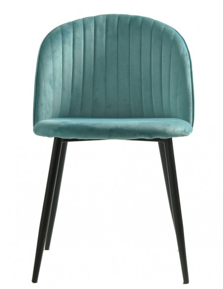 Silla CARNAVAL SKY BLUE, metal, tapizado velvet azul con trasera carnaval