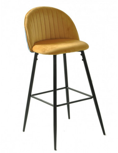 Taburete CARNAVAL YELLOW, metal, tapizado...