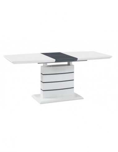 Mesa CHAMBERY, extensible, lacada blanca, 140 ~...