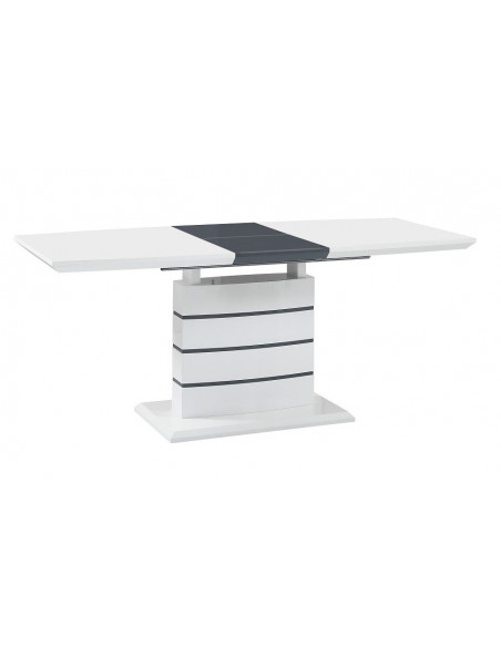 Mesa CHAMBERY, extensible, lacada blanca, 140 ~ 180 x 80 cms