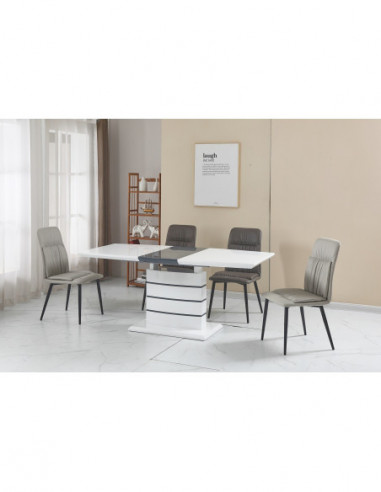 Mesa CHAMBERY, extensible, lacada blanca, 140 ~...