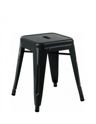 Taburete TOL EK LIMITED 46, bajo, acero, negro