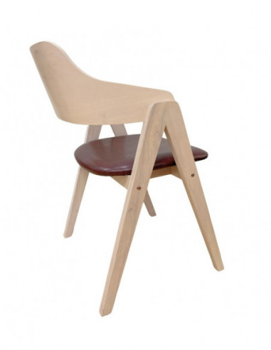 Sillón JARSY, madera de hevea, natural,...