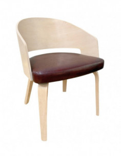 Sillón SINTRA, contrachapado de madera de hevea, natural,...