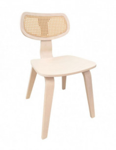Silla CORBEL, contrachapado de madera de hevea, rejilla,...