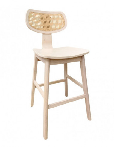 Taburete CORBEL, madera de hevea, rejilla,...