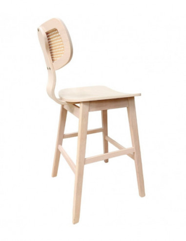Taburete CORBEL, madera de hevea, rejilla,...