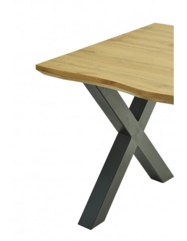 Mesa LERMA 160, metal, negro, tapa DM...