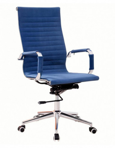 Sillón de oficina OLIVER, alto, regulación de altura, basculante profundo, tejido azul 19